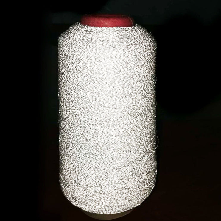 75D Polyester Reflective Twisted Yarn with 0.25mm Reflective Strip | High Visibility Thread for Embroidery & Garment Sewing