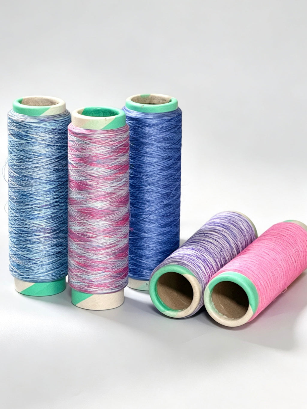 150D Polyester Twisted Space-Dyed Yarn  – Multi-Color Textured Effect | Custom Color & Spec | 1kg/Cone