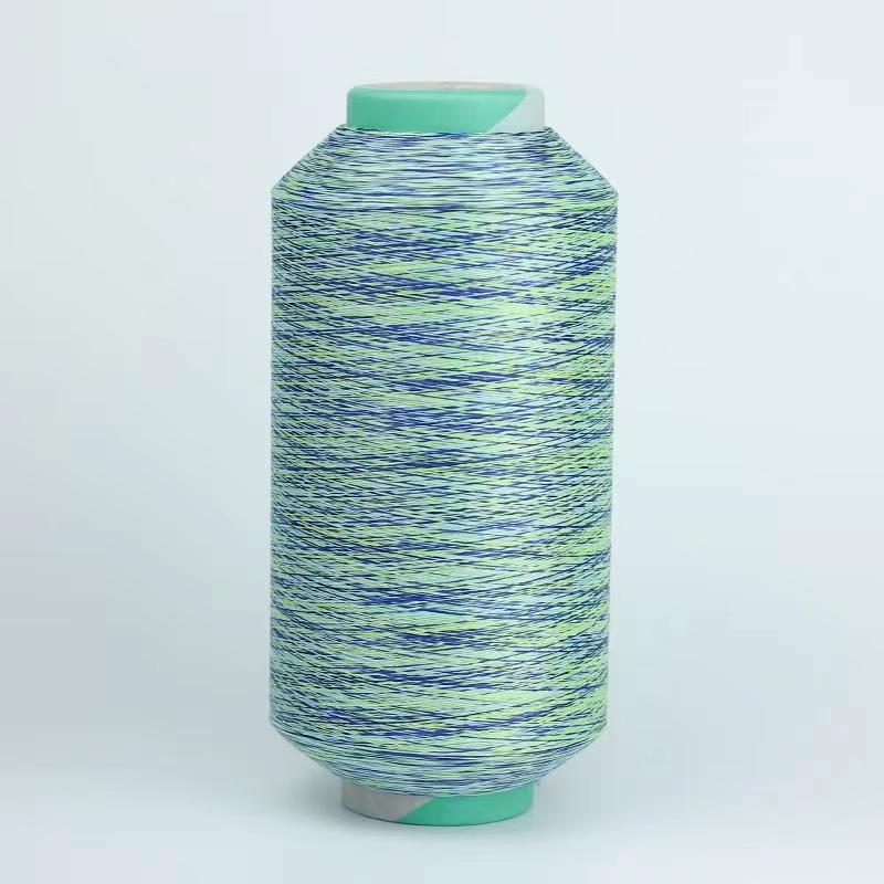 75D Polyester Twisted Space-Dyed Yarn  – Multi-Color Textured Effect | Custom Color & Spec | 1kg/Cone
