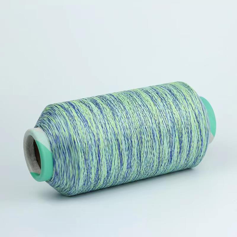 75D Polyester Twisted Space-Dyed Yarn  – Multi-Color Textured Effect | Custom Color & Spec | 1kg/Cone